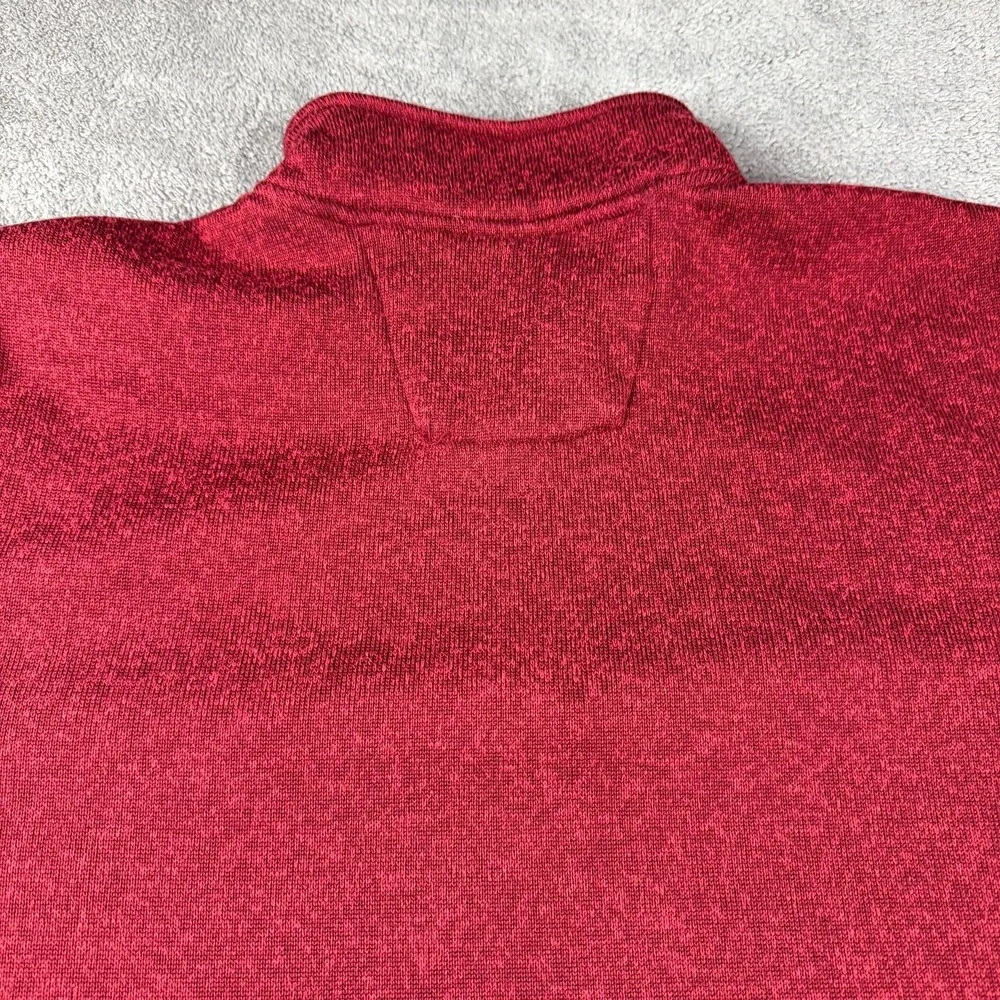 Nautica Sweatshirt 1/4 Zip Pullover Mens XL Red Logo Knit Long Sleeve‎ Mock Neck